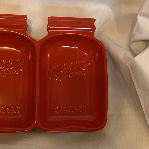 COPY - Mason Craft & More 3 Compartment Tabletop Candy Serving Dish Tray NEW RED - Picture 3 of 12